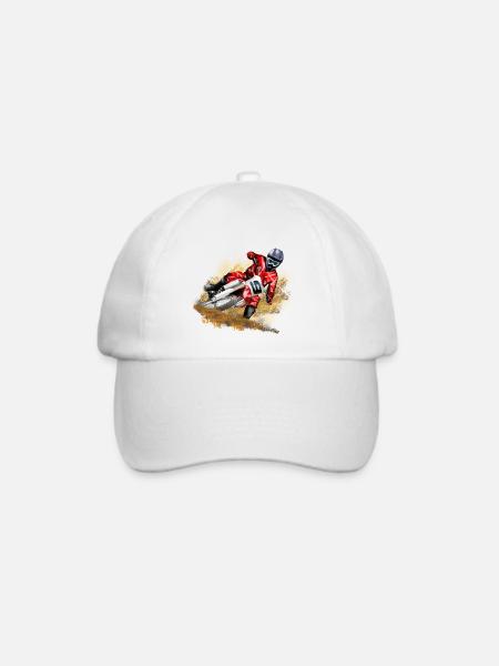 Motocross - Baseballkappe - Weiß/Weiß