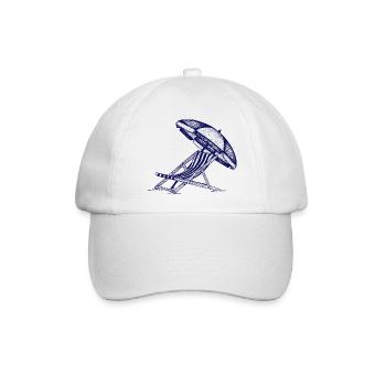 Liegestuhl und Sonnenschirm - Baseballkappe - Weiß/Weiß - Vorne