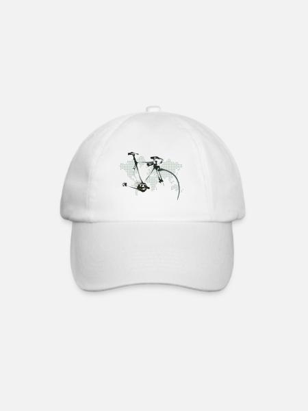 Fahrrad Weltkarte Design - Baseballkappe - Weiß/Weiß