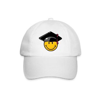 Smiley Graduation - Baseballkappe - Weiß/Weiß - Vorne