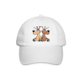 Weihnachts Rentiere - Baseballkappe - Weiß/Weiß - Vorne