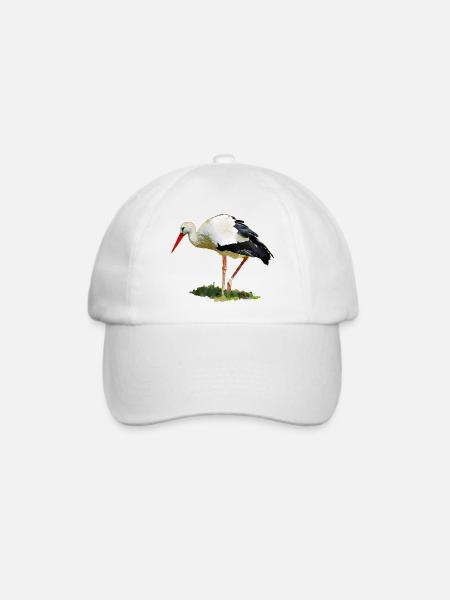 storch vogel - Baseballkappe - Weiß/Weiß