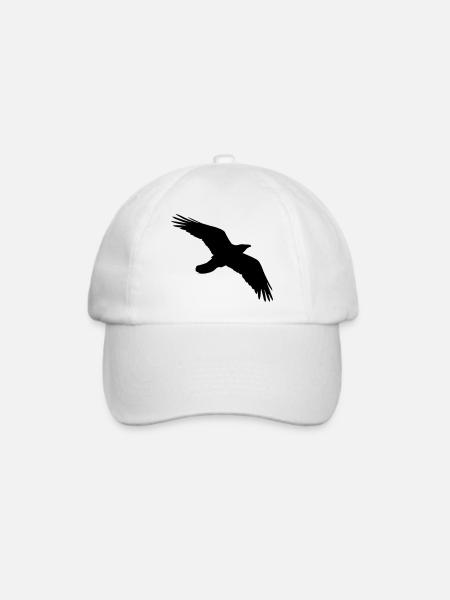 Vogel, Rabe - Baseballkappe - Weiß/Weiß