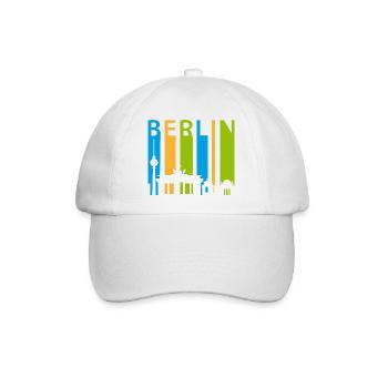Berliner Schiftzug mit Silhouette - Baseballkappe - Weiß/Weiß - Vorne