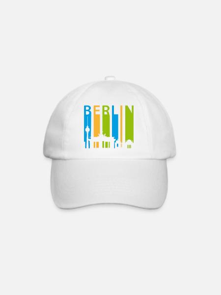 Berliner Schiftzug mit Silhouette - Baseballkappe - Weiß/Weiß