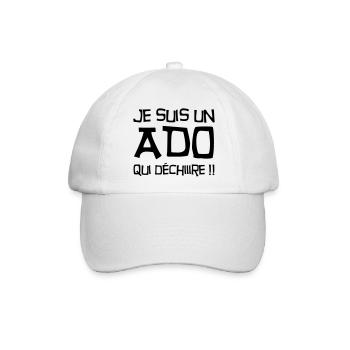 Teenager / Jugendliche / Jugendlicher / Kind - Baseballkappe - Weiß/Weiß - Vorne