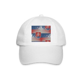 Slowakei Flagge - Kunstdesign - Baseballkappe - Weiß/Weiß - Vorne