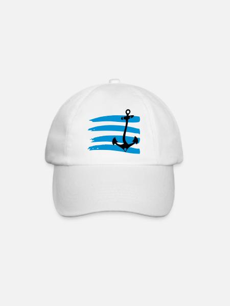 anker wellen meer - Baseballkappe - Weiß/Weiß