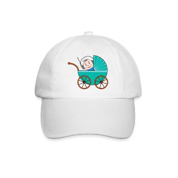 Kinderwagen / Buggy / Baby - Baseballkappe - Weiß/Weiß - Vorne