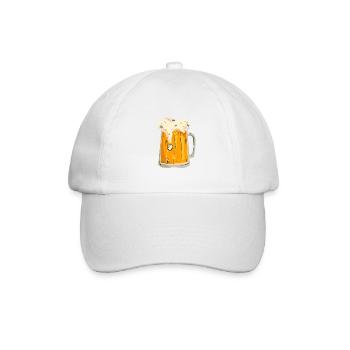 Bierkrug - Baseballkappe - Weiß/Weiß - Vorne