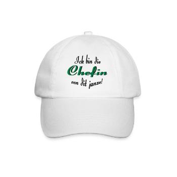 Chefin von dit janze - Baseballkappe - Weiß/Weiß - Vorne
