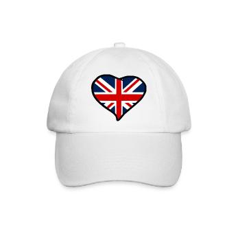 England Flagge - Baseballkappe - Weiß/Weiß - Vorne