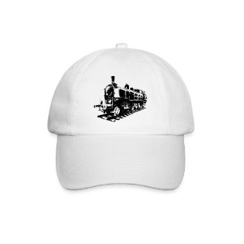Dampflokomotive - Baseballkappe - Weiß/Weiß - Vorne