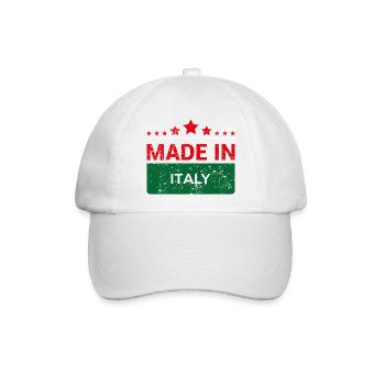 Italien Flagge Patriot Geschenk Heimat Land - Baseballkappe - Weiß/Weiß - Vorne