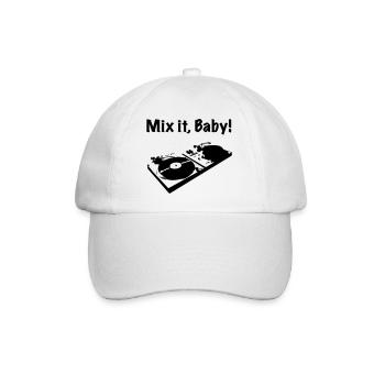 Mix it Baby, DJ - Baseballkappe - Weiß/Weiß - Vorne