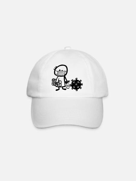 Virus-Männeken - Baseballkappe - Weiß/Weiß