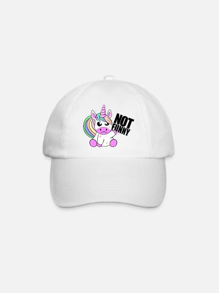 Einhorn, not funny. Das ist nicht lustig. - Baseballkappe - Weiß/Weiß