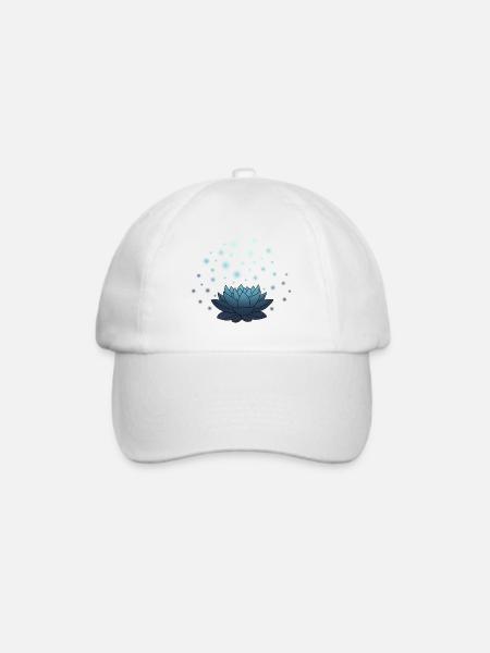 Lotuszauber (Blau) - Baseballkappe - Weiß/Weiß