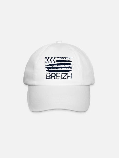 Breizh Flagge - Baseballkappe - Weiß/Weiß