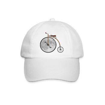 Der Mond und das Fahrrad - Baseballkappe - Weiß/Weiß - Vorne