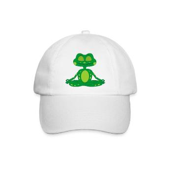Zen-Meditationsfrosch - Baseballkappe - Weiß/Weiß - Vorne