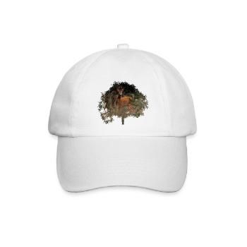 wunderschöner Rehbock im Wald - Baseballkappe - Weiß/Weiß - Vorne