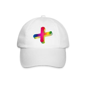 buntes Plus Zeichen in Regenbogenfarben - Baseballkappe - Weiß/Weiß - Vorne