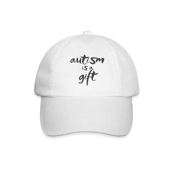 Autismus ist ein Geschenk - Autistisches / Asperger-Syndrom - Baseballkappe - Weiß/Weiß - Vorne