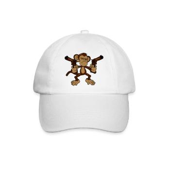 affe Pistolen Waffen - Baseballkappe - Weiß/Weiß - Vorne