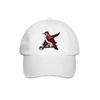 Roter Fliegenfallenvogel - Baseballkappe - Weiß/Weiß - Vorne