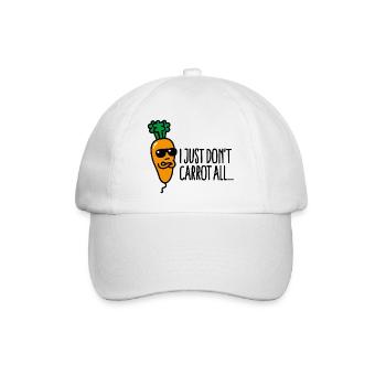 I just don't carrot all Lustige Vegan Wortspie - Baseballkappe - Weiß/Weiß - Vorne