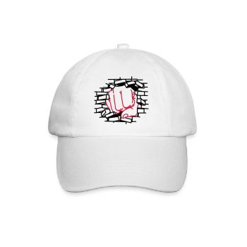 Faustdick, Faust, schlagen - Baseballkappe - Weiß/Weiß - Vorne