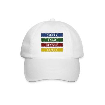 REDUCE REUSE RECYCLE Klimaschützer Umweltschutz - Baseballkappe - Weiß/Weiß - Vorne