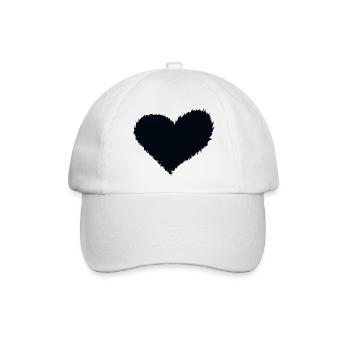 Herz brennend schwarz - Baseballkappe - Weiß/Weiß - Vorne