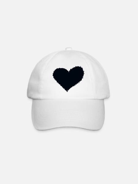 Herz brennend schwarz - Baseballkappe - Weiß/Weiß