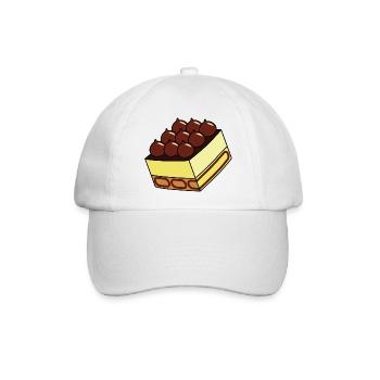Tiramisu Schichtdessert Lecker Essen Mascarpone - Baseballkappe - Weiß/Weiß - Vorne