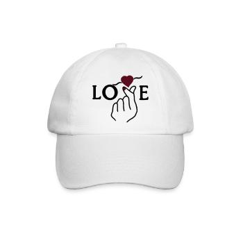 Liebe Hand Gebärdensprache - Baseballkappe - Weiß/Weiß - Vorne