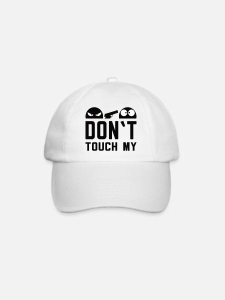 Don't Touch My – Anpassbare Warnung - Baseballkappe - Weiß/Weiß