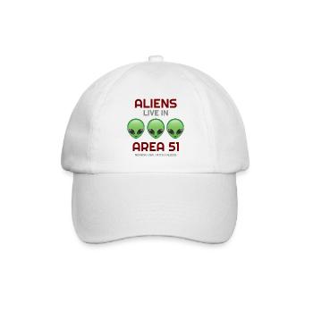 Es dreht sich alles um die Aliens, Aliens, Aliens Hoodies, - Baseballkappe - Weiß/Weiß - Vorne