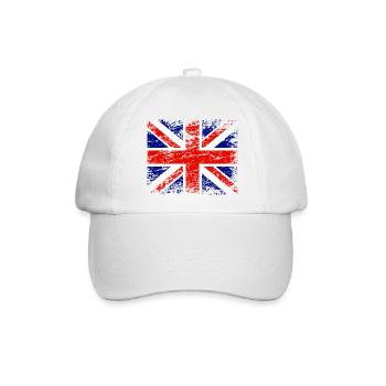 Britische Flagge im Vintage-Stil - Baseballkappe - Weiß/Weiß - Vorne