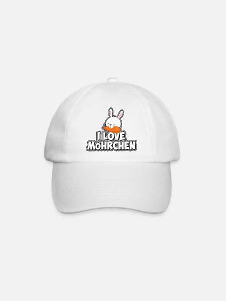 Ich liebe Möhrchen - Ostern - Baseballkappe - Weiß/Weiß