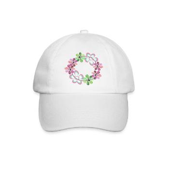 Blume Blüten - Baseballkappe - Weiß/Weiß - Vorne