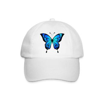 Blauer Schmetterling - Baseballkappe - Weiß/Weiß - Vorne