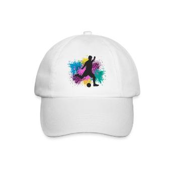 Fußball Grungy Farbspritzer - Baseballkappe - Weiß/Weiß - Vorne