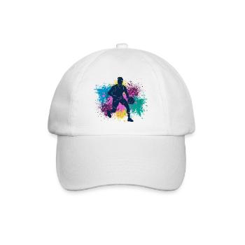 Basketball Grungy Farbspritzer - Baseballkappe - Weiß/Weiß - Vorne
