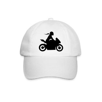 Motorradfahrerin Supersportler Frau Motorrad Bike - Baseballkappe - Weiß/Weiß - Vorne