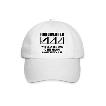 Handwerker Geschenk Zimmerer Zimmermann - Baseballkappe - Weiß/Weiß - Vorne