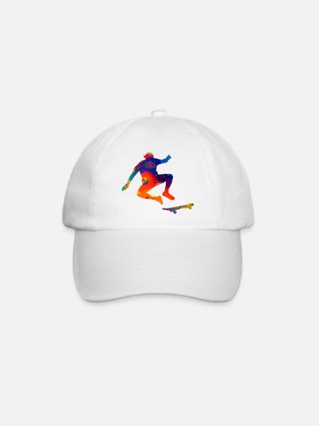 Skateboard - Baseballkappe - Weiß/Weiß