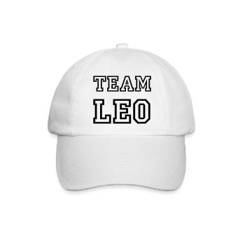 TEAM LEO Hundename Rüde Team Trikot - Baseballkappe - Weiß/Weiß - Vorne