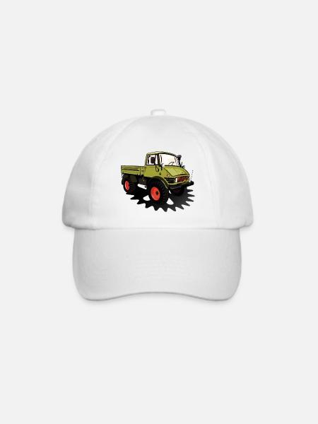 Unimog - Oldtimer - Offroad - Universal Motorgerät - Baseballkappe - Weiß/Weiß